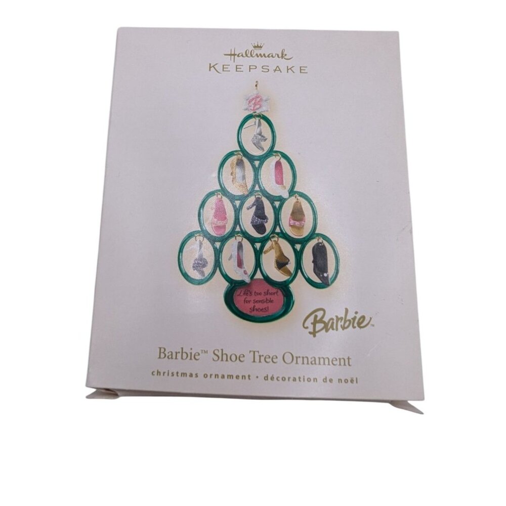 Hallmark Keepsake Barbie Shoe Tree Ornament 2008 Christmas Decoration With Stand